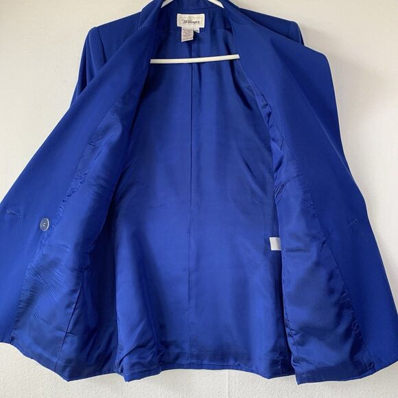 Worthington Skirt Blazer Suit Women 10 Blue 2 Piece Career Office Corp Grandma - Picture 16 of 16